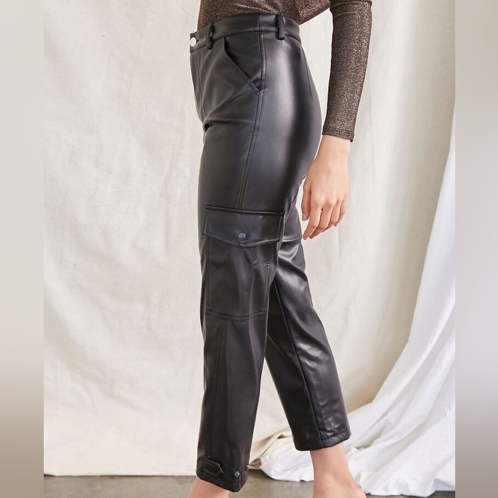 Forever 21 Leather Cargo Pants